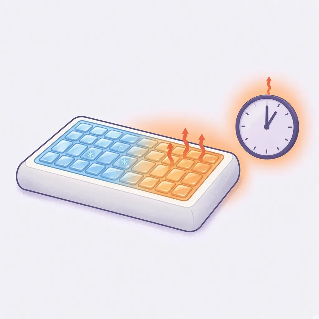 A cooling pillow starts cold, then fills with heat as the night goes on